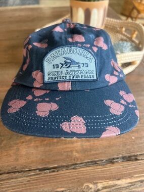 Patagonia womens Navy Hat with Pink Floral Print